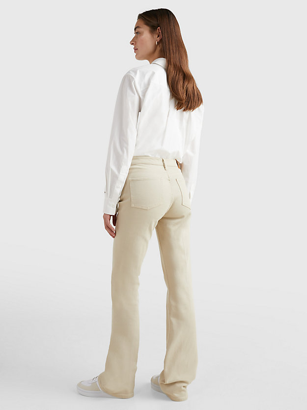 LIGHT SANDALWOOD Mid Rise Bootcut White Jeans for women TOMMY HILFIGER