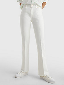 white mid rise bootcut white jeans for women tommy hilfiger