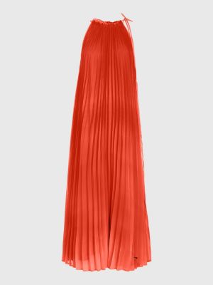 Sleeveless Pleated Maxi Dress | ORANGE | Tommy Hilfiger