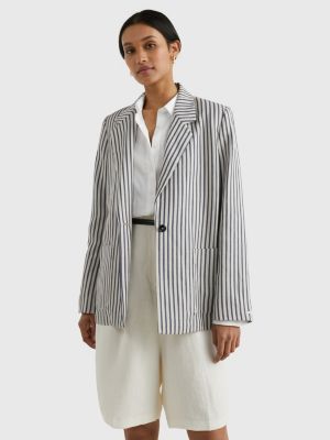 rolige trolley bus med uret Stripe Casual Fit Blazer | WHITE | Tommy Hilfiger