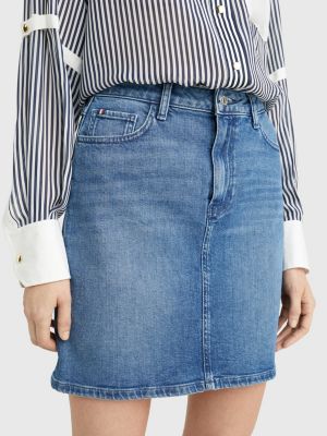 High Rise Straight Fit Denim Skirt | DENIM | Tommy Hilfiger