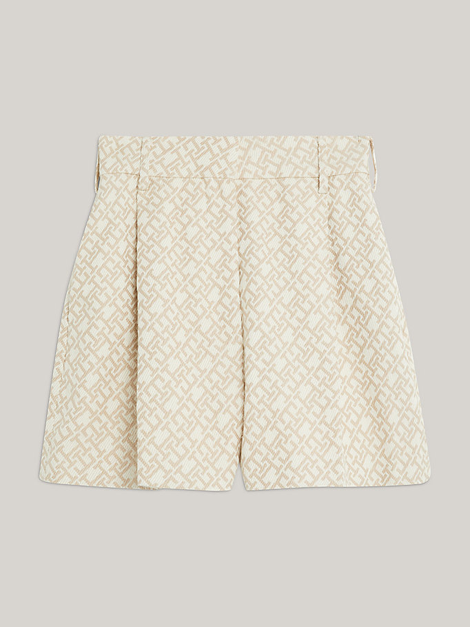 white fitted monogram shorts for women tommy hilfiger