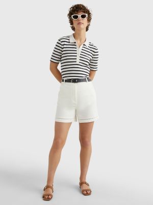 Contrast Stitch Flared Shorts | WHITE | Tommy Hilfiger