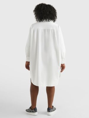 Curve Oversized Knee Length Shirt Dress WHITE Tommy Hilfiger