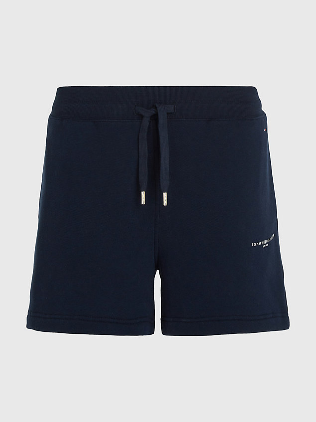 blue 1985 collection logo relaxed fit shorts for women tommy hilfiger