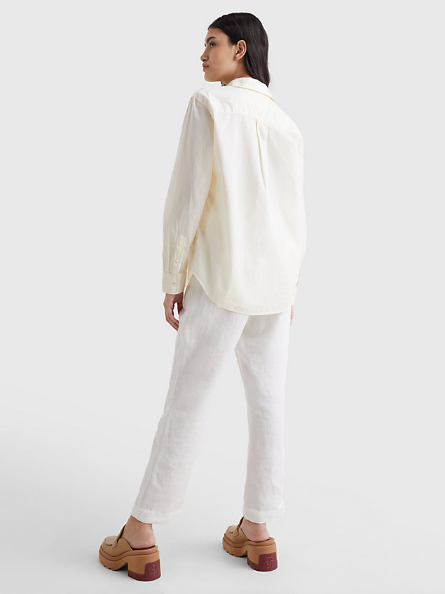 white relaxed fit bluse aus bio-baumwoll-voile für damen - tommy hilfiger