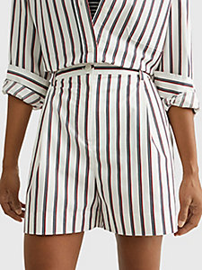 white vertical stripe shorts for women tommy hilfiger
