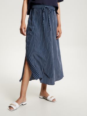 Rope Stripe Fit And Flare Midi Skirt | BLUE | Tommy Hilfiger