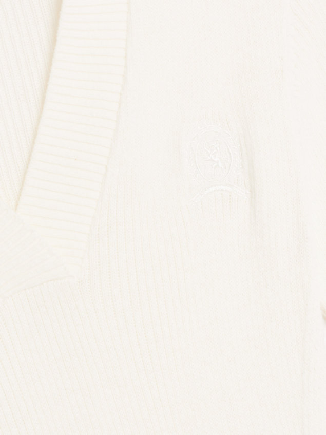 white midi-jurk met signature-streep voor dames - tommy hilfiger