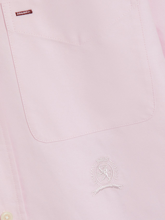 pink archive genderneutrales relaxed fit oxford-hemd mit wappen für damen - tommy hilfiger