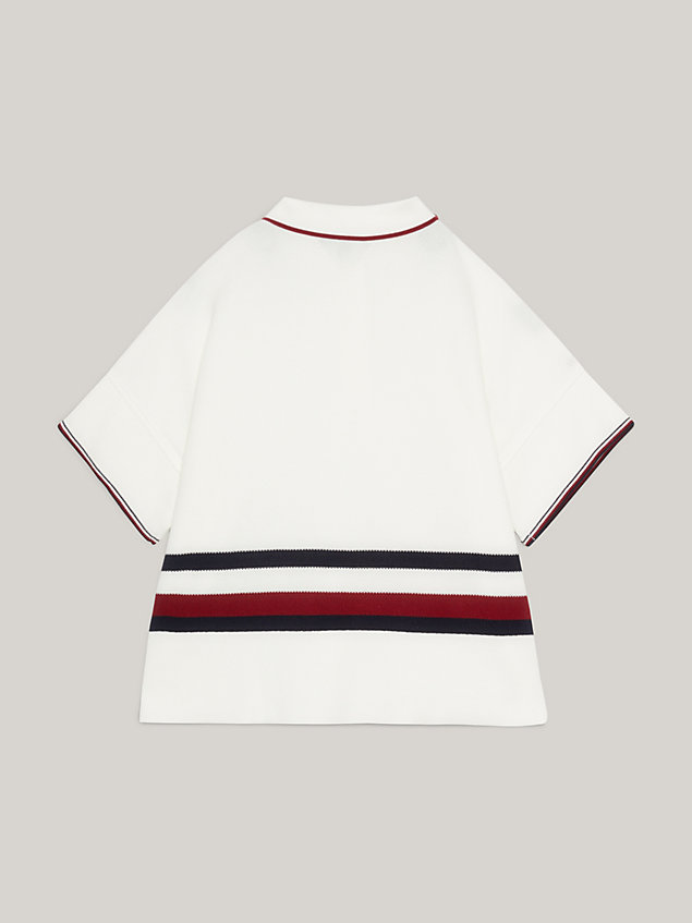 white crest global stripe boxy relaxed polo for women tommy hilfiger