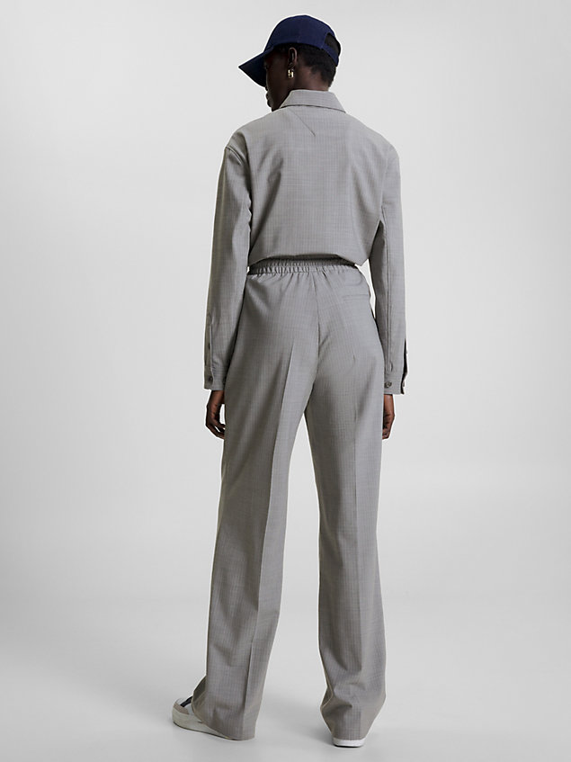 grey relaxed fit jogginghose mit wappen-stickerei für damen - tommy hilfiger