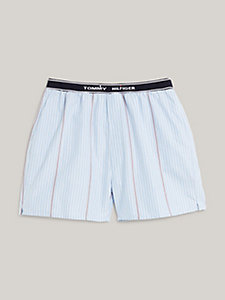 blue crest global stripe relaxed boxer shorts for women tommy hilfiger
