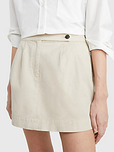 khaki pleated mini skirt for women tommy hilfiger