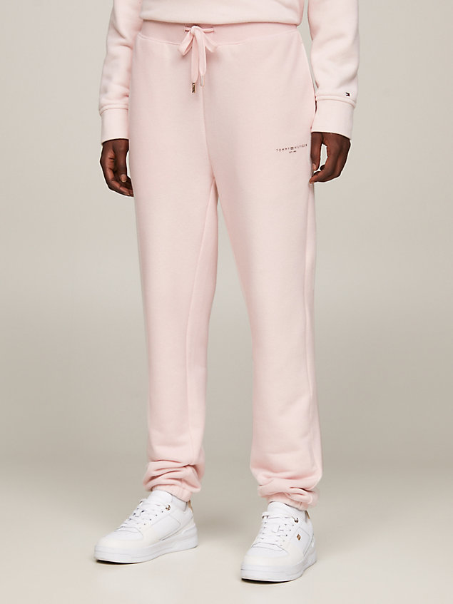 pink 1985 collection signature tapered joggers for women tommy hilfiger