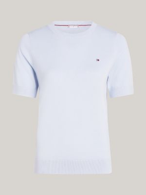 blue flag embroidery jersey short sleeve jumper for women tommy hilfiger