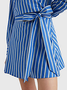 blue stripe wrap mini skirt for women tommy hilfiger