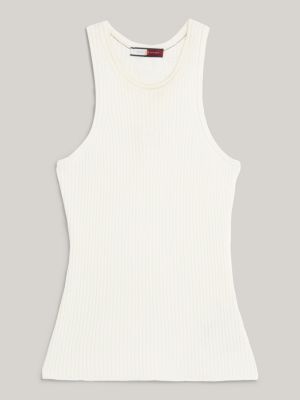 Crest Classics Ribbed Slim Tank Top | WHITE | Tommy Hilfiger