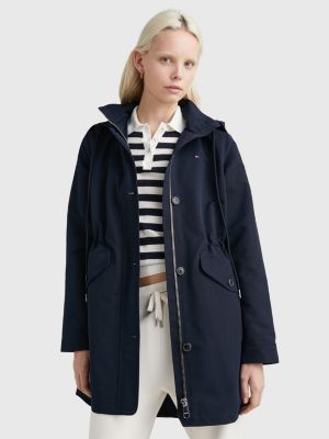 Parka met capuchon en taille met trekkoord | BLAUW | Hilfiger