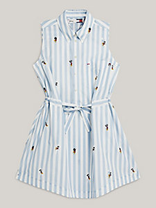 blue disney x tommy ithaca stripe shirt dress for women tommy hilfiger