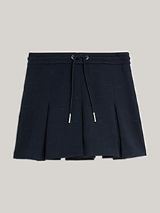 blue disney x tommy monogram pleated mini skirt for women tommy hilfiger