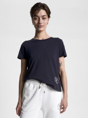 Effectief Anekdote werkplaats T-shirt met logo en ronde hals | BLAUW | Tommy Hilfiger