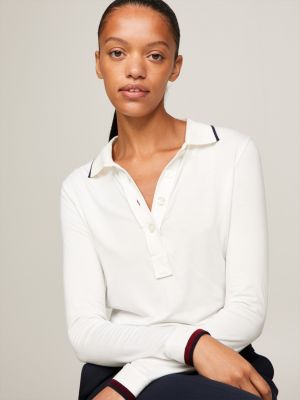 Tommy hilfiger white sale polo shirt womens