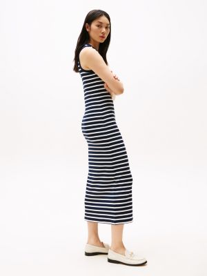 meerdere kleuren slim fit mouwloze bodycon maxi-jurk voor dames - tommy hilfiger