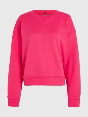 TerrySweatshirt mit LogoStickerei Rosa Tommy Hilfiger