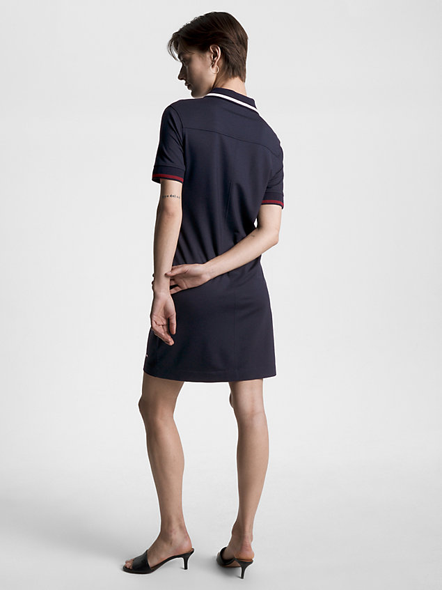 blue global stripe mini polo dress for women tommy hilfiger
