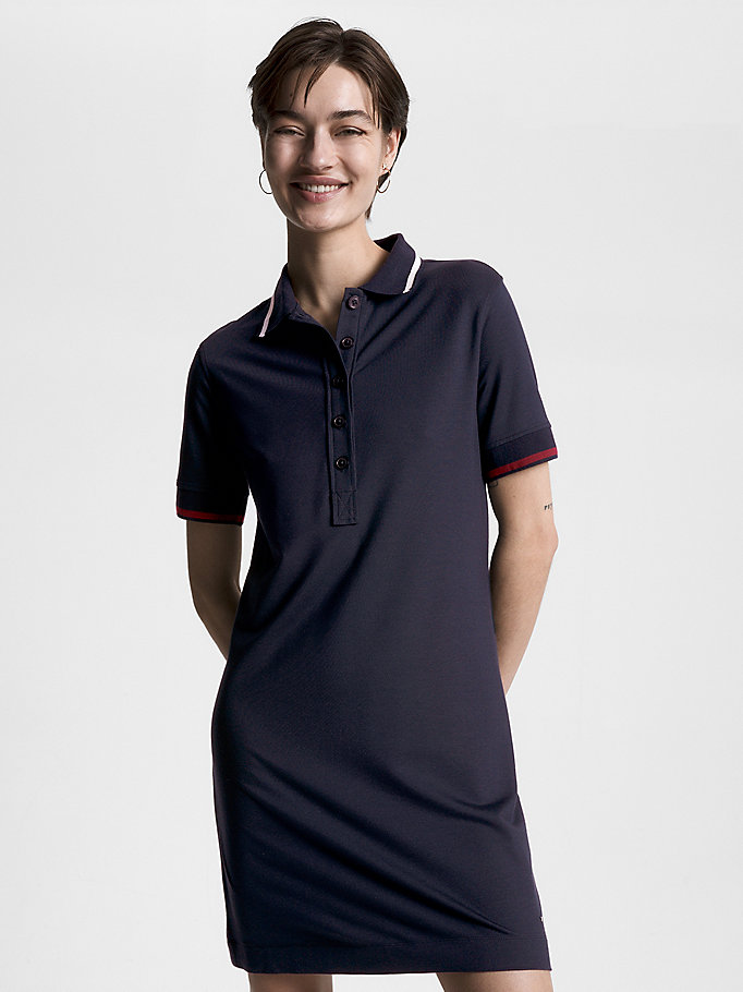 Global Stripe Mini Polo Dress | Blue | Tommy Hilfiger