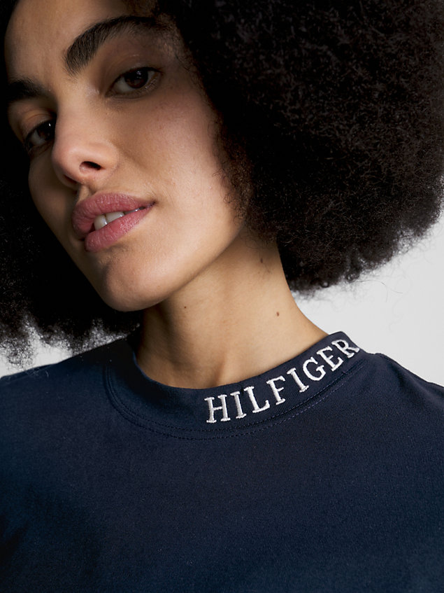 blue hilfiger monotype logo t-shirt for women tommy hilfiger