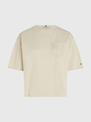 Relaxed Fit Halbarm-T-Shirt | Beige | Tommy Hilfiger