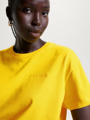 T shirt tommy discount hilfiger jaune femme