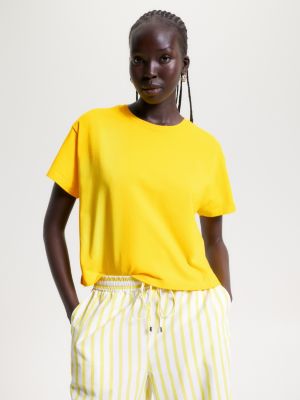 Yellow tommy hilfiger t cheap shirt women's