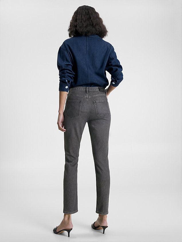 denim rome slim straight jeans mit hohem bund für damen - tommy hilfiger