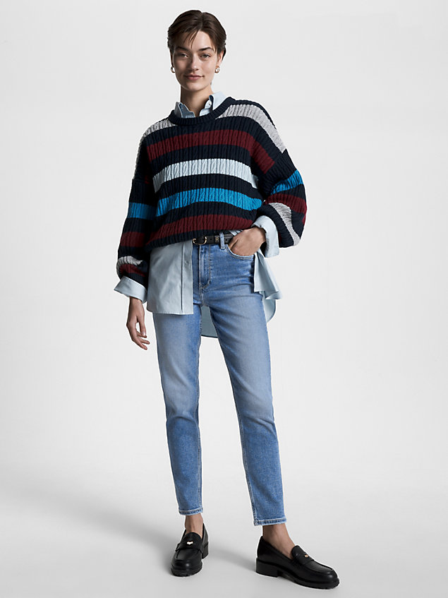 denim gramercy high rise tapered faded jeans for women tommy hilfiger
