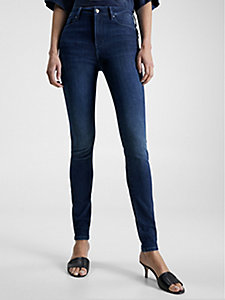 denim harlem skinny th flex jeans mit hohem bund für damen - tommy hilfiger