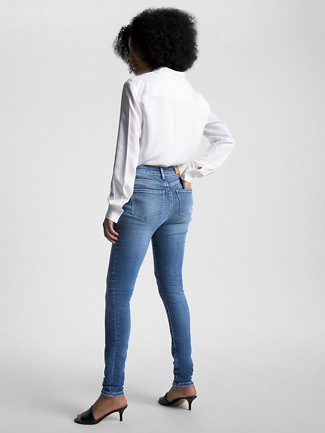 denim harlem ultra skinny th flex jeans mit hohem bund für damen - tommy hilfiger