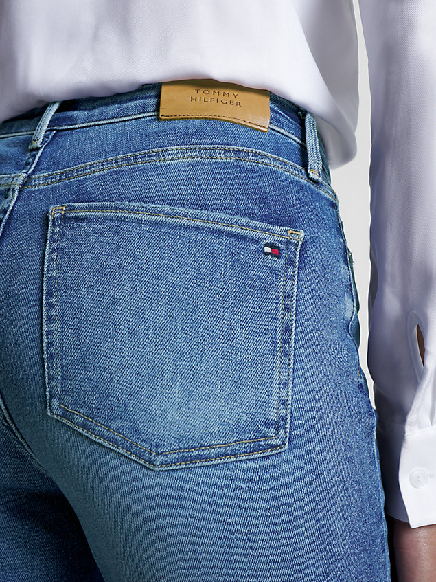 denim bootcut jeans mit hohem bund und fade-effekt für damen - tommy hilfiger