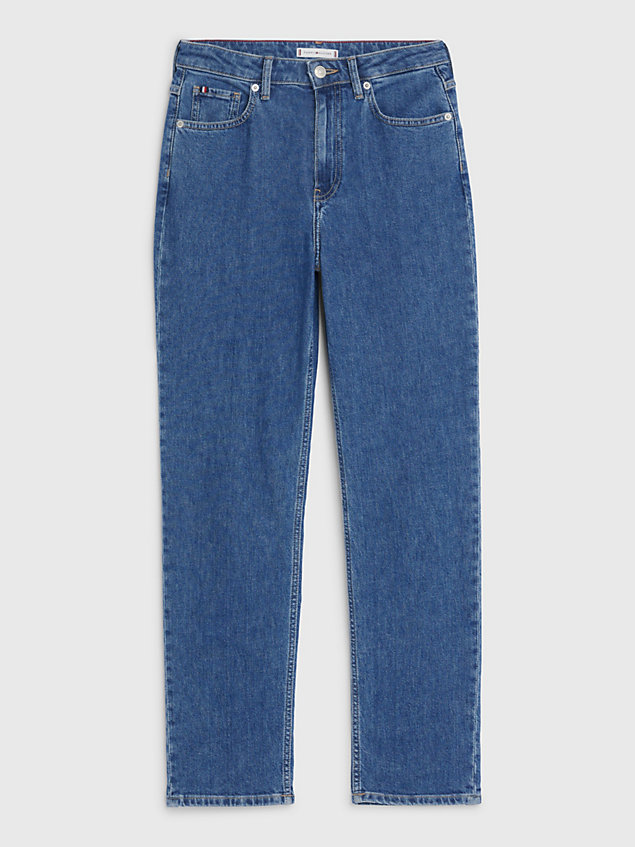 denim classics figurbetonte straight jeans mit hohem bund für damen - tommy hilfiger