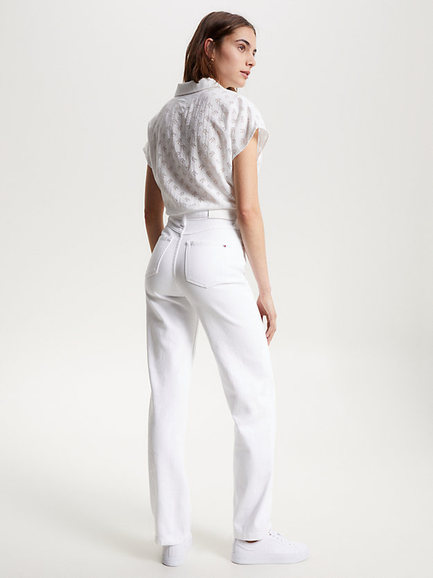 High Rise Relaxed Straight White Jeans | White | Tommy Hilfiger