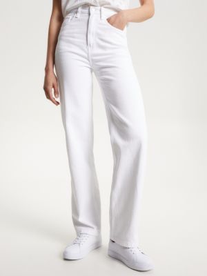 High Rise Relaxed Straight White Jeans | White | Tommy Hilfiger