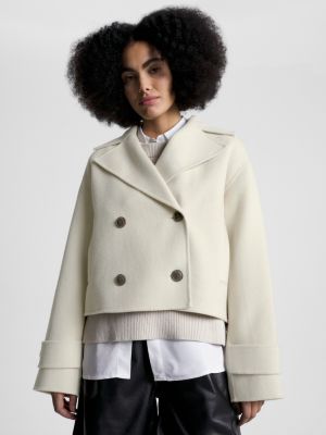 Colour-Blocked Relaxed Fit Peacoat | BEIGE | Tommy Hilfiger