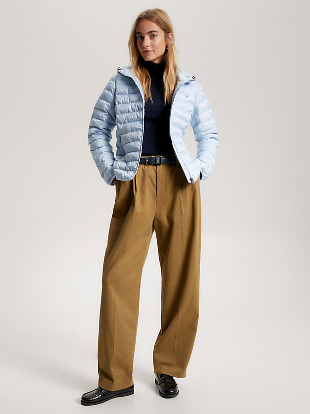 blue global stripe lightweight padded jacket for women tommy hilfiger