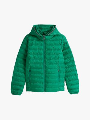 green lightweight padded hooded jacket for women tommy hilfiger