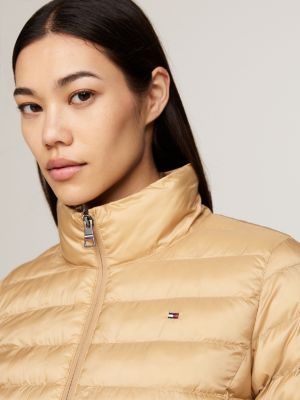 khaki lightweight padded hooded jacket for women tommy hilfiger