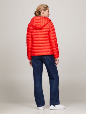 Tommy Hilfiger Global Stripe Down Jacket in Red