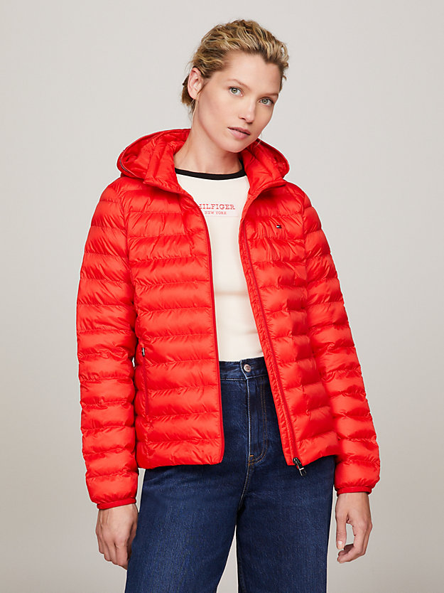 Global Stripe Water Repellent Lightweight Padded Jacket | Red | Tommy ...