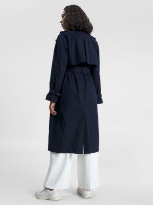 Tommy hilfiger long black on sale coat